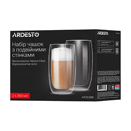 Набір чашок Ardesto з подвійними стінками 380 мл 2 шт. (AR2638B) - мініатюра 4