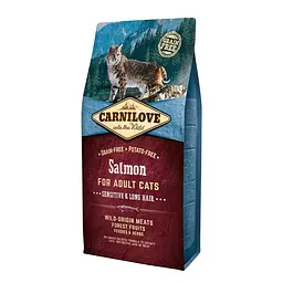 Сухий корм Carnilove Cat Salmon Sensitive & LongHair 6 кг з лососем для дорослих кішок з чутливим травлення - мініатюра 2
