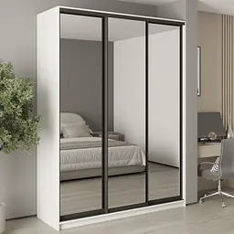 Шафа-купе тридверна MebelStar Уні BG 3 Дзеркала 180x45x240 см Аляска білий (MBS-8202)