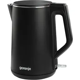 Gorenje Електрочайник, 1,5л, 2,200 Вт, корпус-нержав., Strix, матовий, чорний
