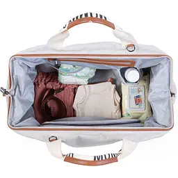 Сумка Childhome Mommy bag Signature - Canvas White, біла (CWMBBSCOW) - мініатюра 6