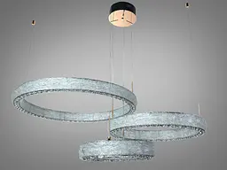 Сучасна підвісна LED-люстра Diasha 662/800+600+400GD золото, 3 кільця, 195W, 140 см, 20-35m2 - мініатюра 4