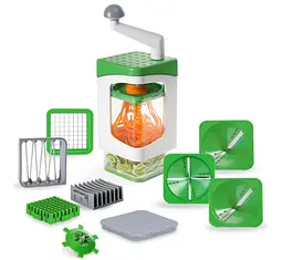 Ручна овочерізка з контейнером Genius Nicer Dicer Кухонний слайсер - терка з насадками 7 в 1