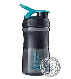 Шейкер спортивний BlenderBottle SportMixer Flip 20oz/590 мл Black/Teal (SM 20oz Black/Teal) - мініатюра 1