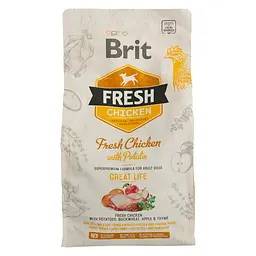 Сухий корм для дорослих собак всіх порід Brit Fresh Chicken&Potato Adult з куркою та картоплею 2.5 кг - мініатюра 2