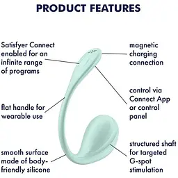 Смарт-віброяйце Satisfyer Smooth Petal Connect App Mint - мініатюра 6