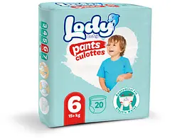 Підгузки-трусики дитячі Lody Baby Pants Culottes XL 6 (15+ кг) 20 шт. дихаючі еластичні