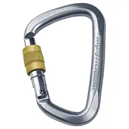 Карабін Singing Rock D Steel Lock screw gate 50kN Сірий