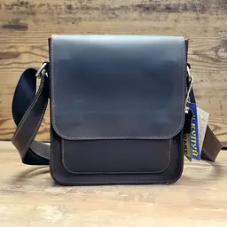 Чоловіча шкіряна сумка GS 23*21*6 см коричнева (КЛ 001 кор) 200 - мініатюра 3