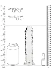 Фалоімітатор RealRock Crystal Clear Realistic Dildo 7'' 20 см прозорий - мініатюра 7