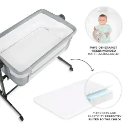 Приставне ліжко-люлька Kinderkraft Nestee Up 2 Light Grey (KLNEE002LGR0000) - мініатюра 4