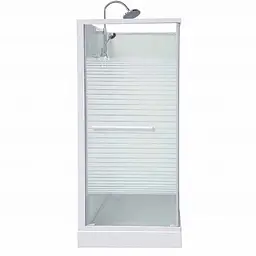 Душовий бокс Grace 90x90x195 см квадратний скло біла смуга профіль білий SLD-319W, Білий, интимато, білий - мініатюра 3