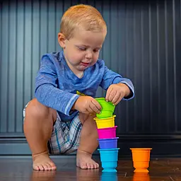 Іграшка Fat Brain Toys Suction Kupz М'які чашки тактильна 6 шт. (F183ML) - мініатюра 7