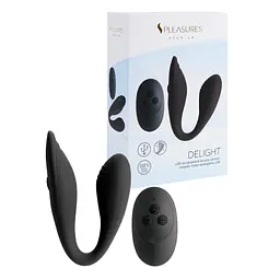 Подвійний вібратор S Pleasures Premium Delight, чорний, для клітора та точки G, 10 режимів - мініатюра 4