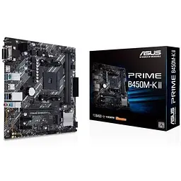 Материнська плата Asus Prime AM4 (B450) B450M-K II, B450, 2xDDR4, Int.Video(CPU), 4xSATA3, 1xM.2, 1xPCI-E 16x 3.0, 2xPCI-E 1x 2.0, ALC88 6xUSB3.2/6xUSB2.0, VGA/DVI-D/HDMI, MicroATX - мініатюра 2