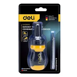 Викрутка двостороння з тріскачкою, 2 біти 6/PH2 x 85 мм Deli DL626010 - мініатюра 4