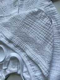 Мусліновий комплект на виписку та хрещення для дівчинки зріст 56 Lari Білий - мініатюра 3
