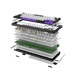 Клавіатура Hator Hellyberry HK75 Mechanical Linear RGB Wireless/Bluetooth/USB UA White/Violet (HK75_wireless) - мініатюра 6