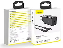 Мережевий зарядний пристрій Baseus Speed Xiaomini 18W 3A + Cable Type-C to Lightning TZCCFS-F01 Black - мініатюра 5