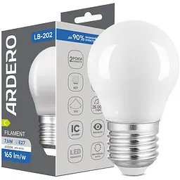 Світлодіодна лампа Ardero LB-202 7,6 Вт E27 4000 K матована (81010)