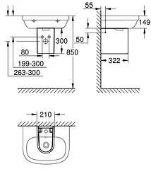 Напівп'єдестал для раковини Euro Ceramic Grohe 39201000, Білий - мініатюра 6