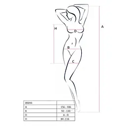 Бодістокінг-сукня з глибоким коміром Passion BS093 white довгі рукави One size - мініатюра 3