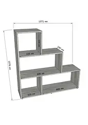 Стелаж для книг Moreli GT-75 1071x1076x280 мм Біла (mo-gt75-white) - мініатюра 2