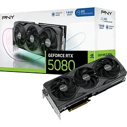 Відеокарта PNY GeForce RTX 5080 Triple Fan OC 16GB [VCG508016TFXPB1-O] EU [125935]