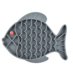 Силіконовий килимок для лизання для собак Derby Fish Shaped Dog Lick Mat, сірий