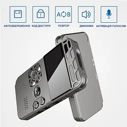 Диктофон цифровий професійний з активацією голосом Nectronix V35, пам'ять 8 Гб, SD карти до 64 Гб, таймер, MP3 (100551) - мініатюра 5