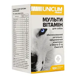 Вітаміни Unicum Premium для собак мультивітаміни, 100 таблеток, 100 г (UN-016) - мініатюра 4