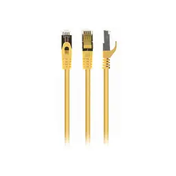 Патч-корд 0.25м S/FTP Cat 6A CU LSZH yellow Cablexpert (PP6A-LSZHCU-Y-0.25M) - мініатюра 1