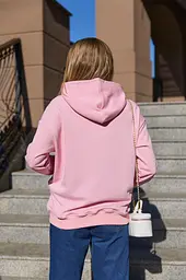 Худі для вагітних, годуючих світшот для майбутніх мам тринитка без начісу Chelm S-M (42-44) Lullababe рожевий - мініатюра 5