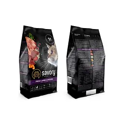 Сухий корм для кішок Savory Adult Cat Steril Fresh Lamb and Chicken 400 г (4820232630105) - мініатюра 2