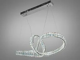 Підвісна LED-люстра Diasha D8861/800x300CH, кришталева спіраль 82 см, хром, 85 W, пульт ДК