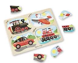 Дерев'яні пазли Melissa&Doug 4 в 1 Транспорт (MD9865) - мініатюра 2