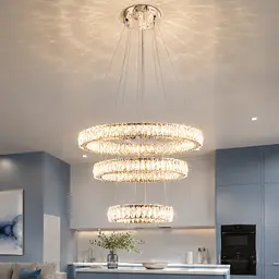 Світлодіодна люстра Splendid Ray L8015/400+600+800/3 LED (CH+Clear) з кришталем, хром, 235 Вт