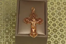Хрестик Xuping Jewelry ажурний з розп"яттям 4,9 см золотистий