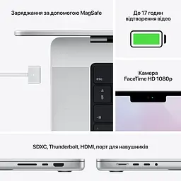 Ноутбук Apple MacBook Pro 14.2" M1 Pro (8C CPU/14C GPU) 16 ГБ/512 ГБ (Grade A) Сріблястий - мініатюра 9