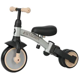 Дитячий велосипед QPlay Stager 3 в 1 з ручкою, біговел, Silver (T80STAGERSilver) - мініатюра 3