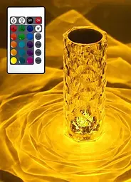 Лампа нічник настільна акумуляторна Remax Троянда Crystal Rose з RGB з пультом та RGB підсвіткою 16 режимів освітлення прозора - мініатюра 5