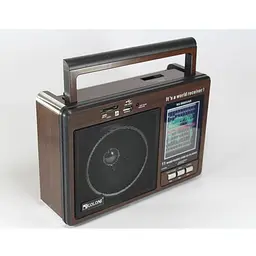 Радіоприймач-колонка коричневий на акумуляторі MP3 GOLON RX 9966UAR