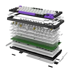 Клавіатура Hator Hellyberry HK75 Mechanical Linear RGB USB UA White/Violet (HK75) - мініатюра 8