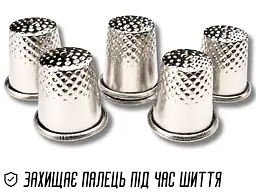 Наперсток металевий Ø1.2 см сріблястий - мініатюра 4