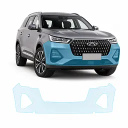 Антигравійна захисна бронеплівка за лекалами для Chery Tiggo 7 Pro Max (PHEV) I 2024- передній бампер