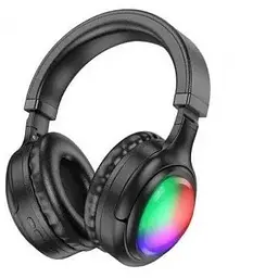 Накладні бездротові навушники Hoco W48 Focus BT з підсвічуванням RGB чорні 6942007618816 - мініатюра 2