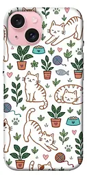 TPU чохол Demsky Cats pattern для Apple iPhone 15 (6.1")
