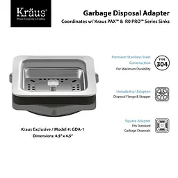 Адаптер до подрібнювача сміття Kraus для мийок серії РАХ GDA-1 - мініатюра 3