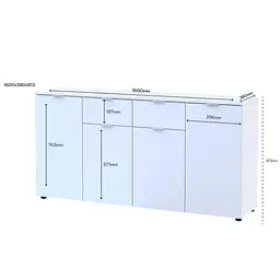 Комод Doros Рон 7 Білий 4 фасади 2 шухляди 160х38х81 (44900222) - мініатюра 2