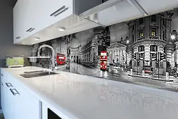 Кухонний фартух Тауерський міст для кухні ПВХ наклейка Лондон Англія Сірий 65х250 см Happy Pocket Z180431 - мініатюра 6